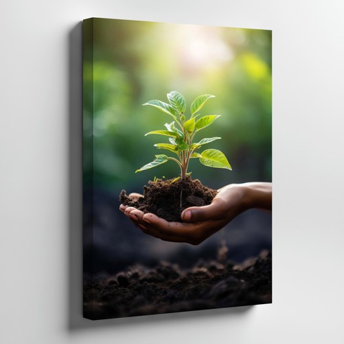 Pianta verde giovane tenuta - , a